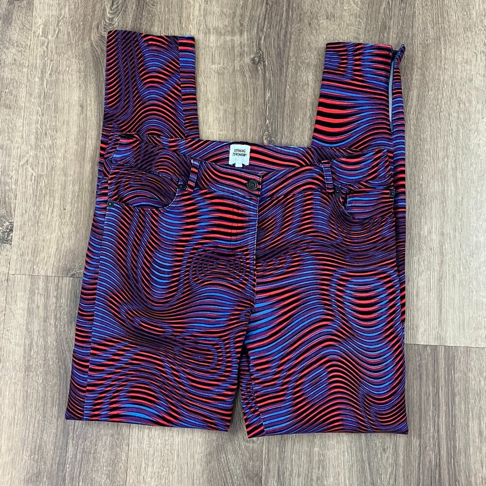 COPY - Opening Ceremony Red/Blue Psychedelic Funky Pants Sz 6